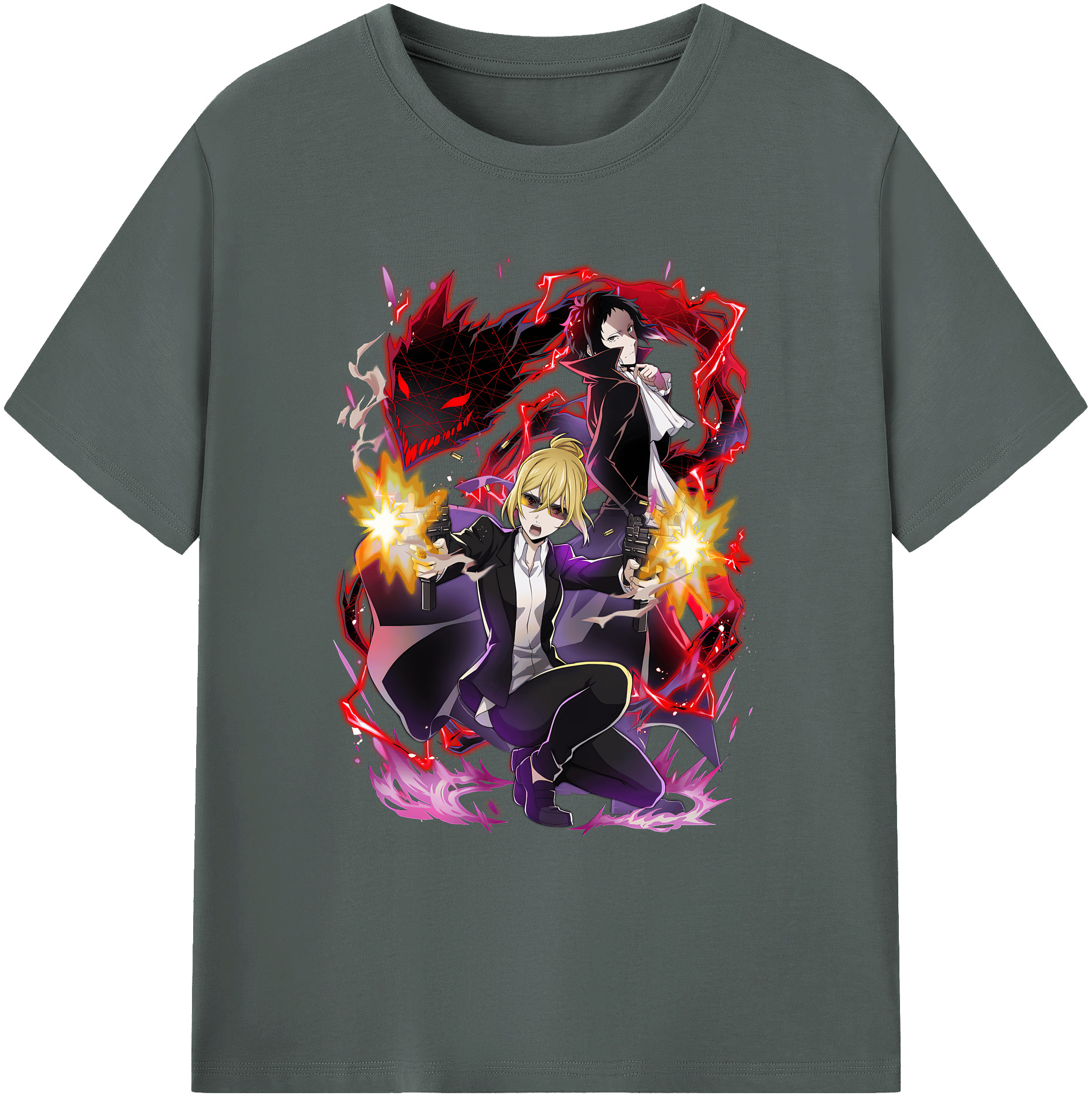 （画像用） 文豪ストレイドッグス Bungo Stray Dogs 綿100％ メンズ半袖Tシャツ｜肌触りやわらか＆通気性